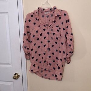 Heart Button Down